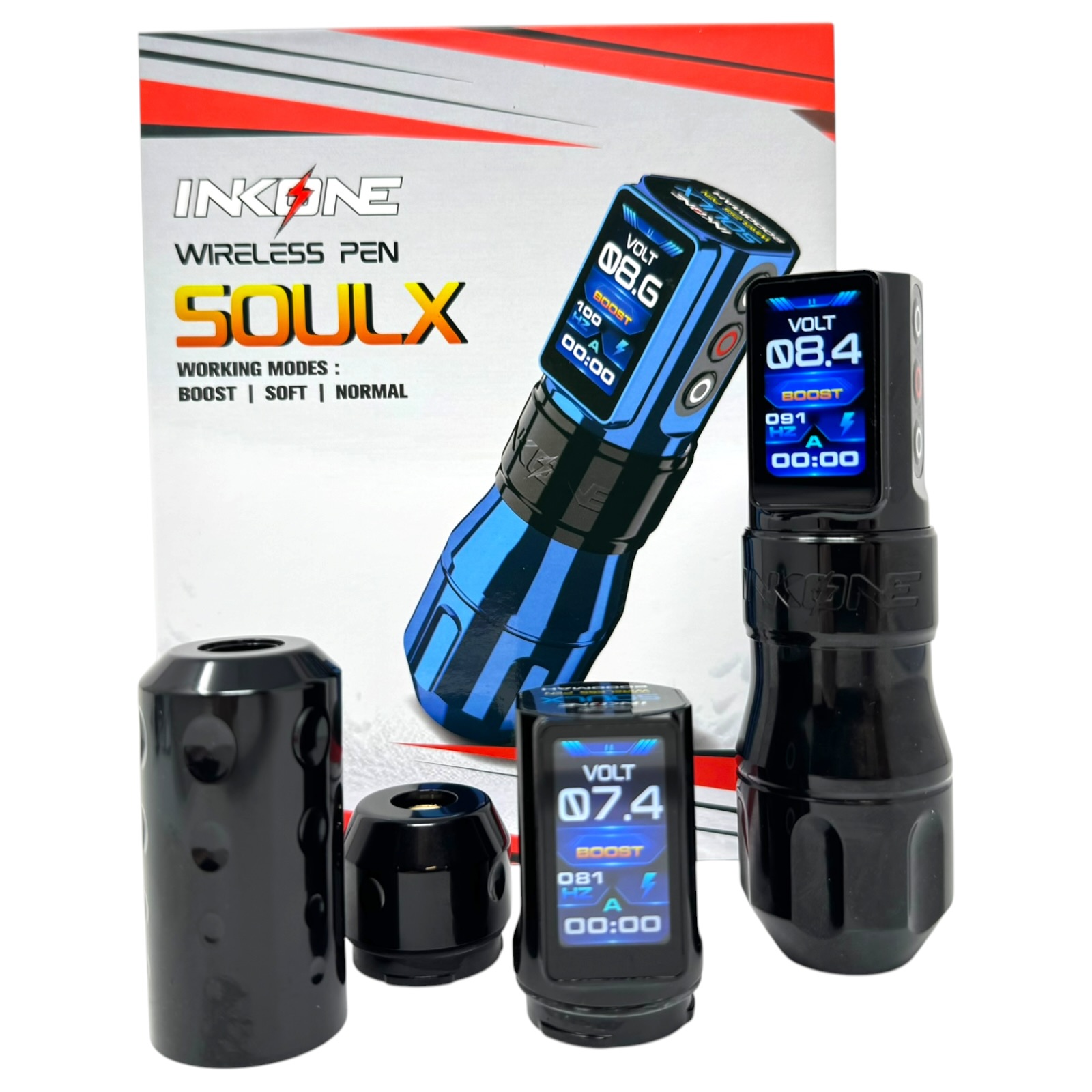 INKONE SOULX Dark Black - Wireless Tattoo PROFI Pen Maschine verstellbar New Gen