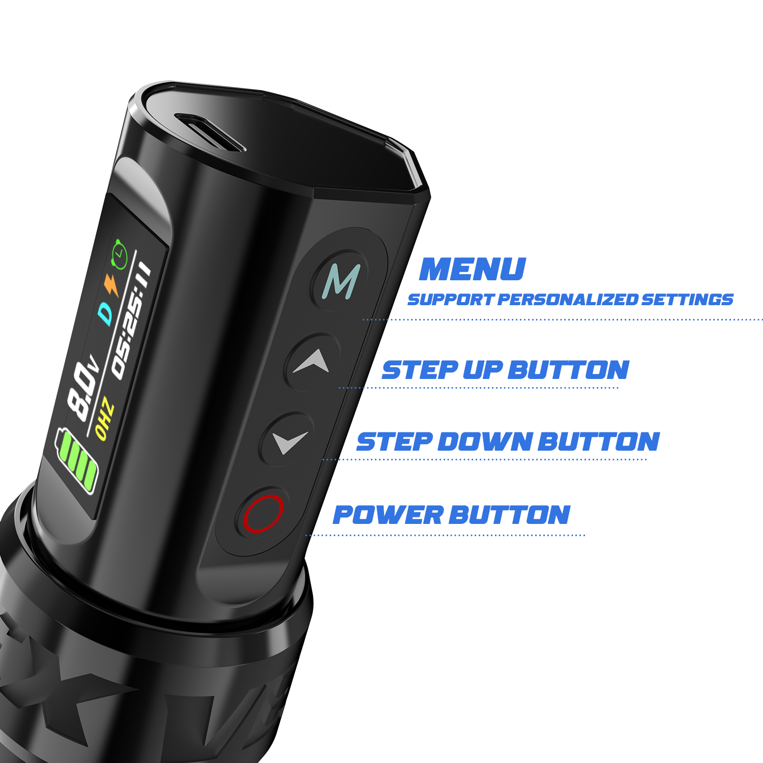 INKgrafiX® VEX Nightshade - Wireless Tattoo PROFI Pen Maschine - HD Brushless 2xAKKU - Premium