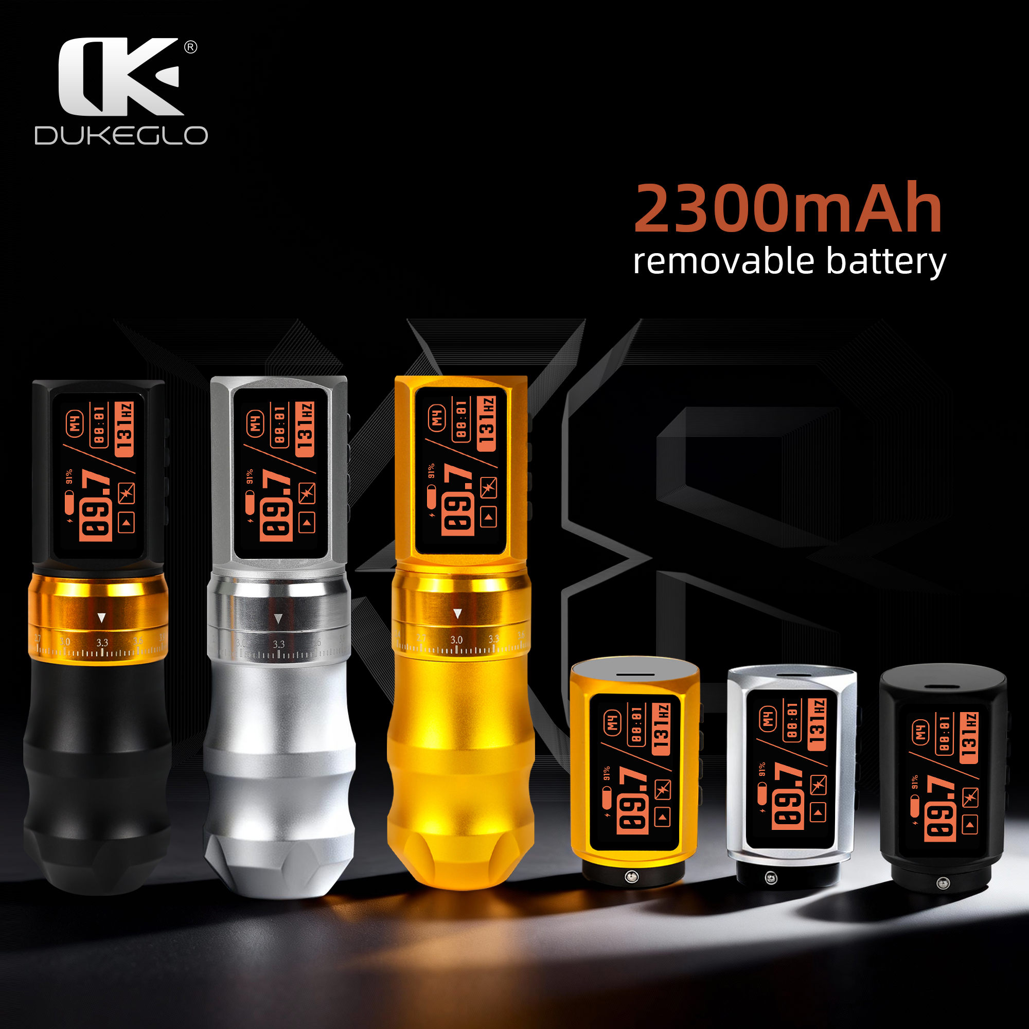 DUKE Wireless Pen K8 GOLD - kabellos - Hub verstellbar - mit extra starkem Akku