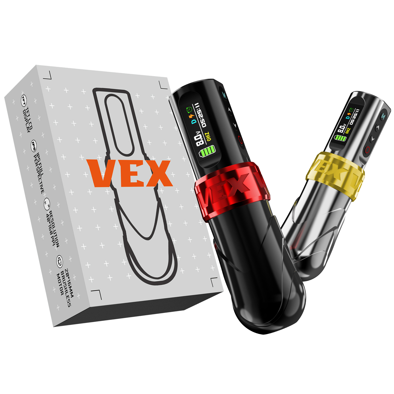 INKgrafiX® VEX Nightshade - Wireless Tattoo PROFI Pen Maschine - HD Brushless 2xAKKU - Premium