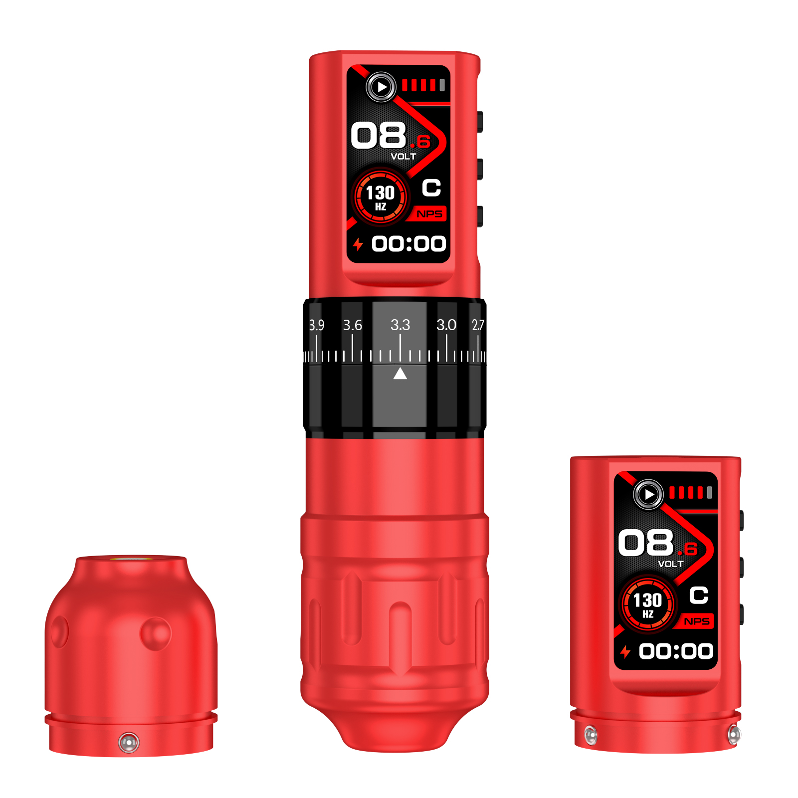 INKONE U1 RED Moon - Wireless Tattoo PROFI Pen Maschine verstellbar - 2 Akkus - New Generation 