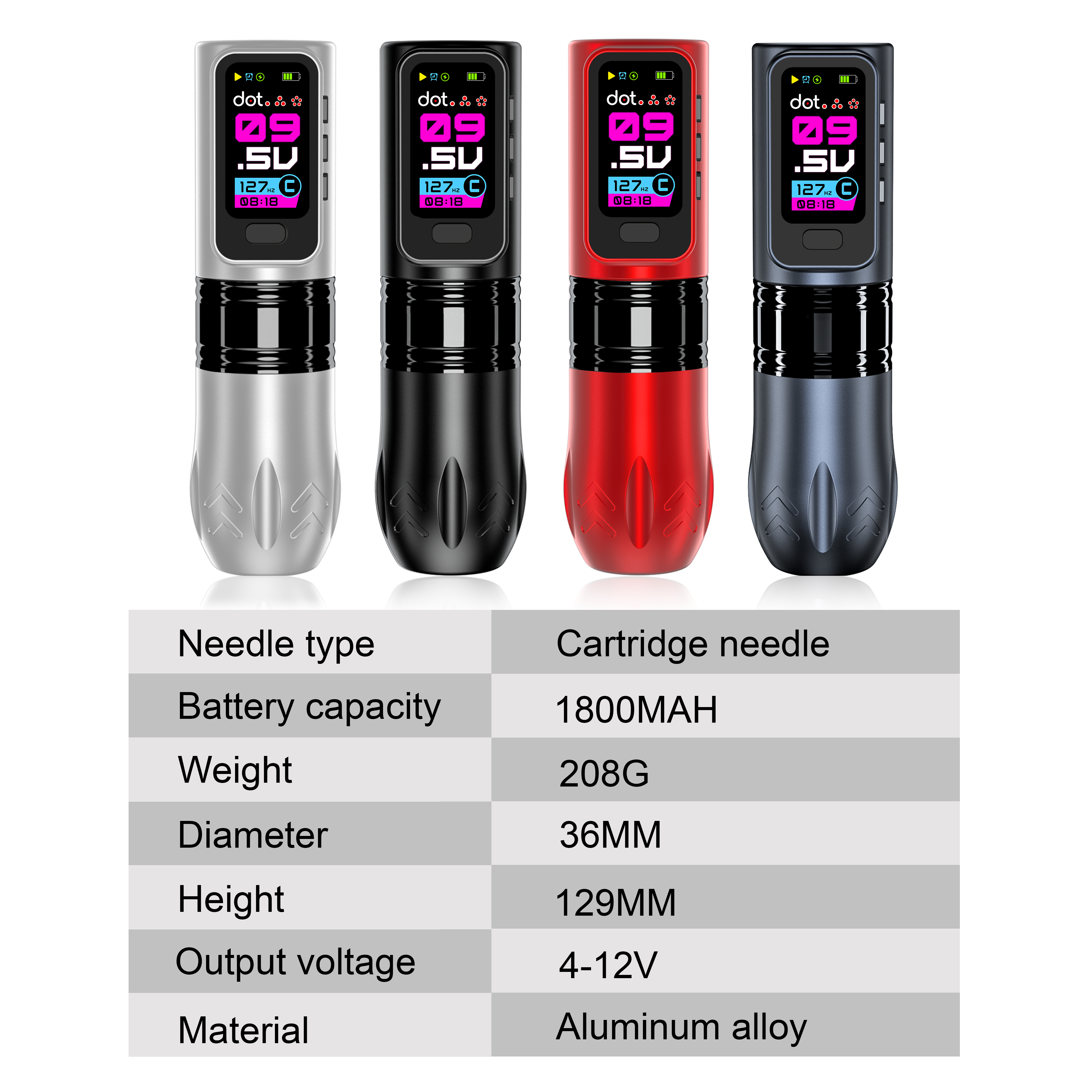 INKgrafiX® HEX Nightrazit - Wireless Tattoo PROFI Pen Maschine - HD Farbdisplay Speicher - Preis/Leistung!