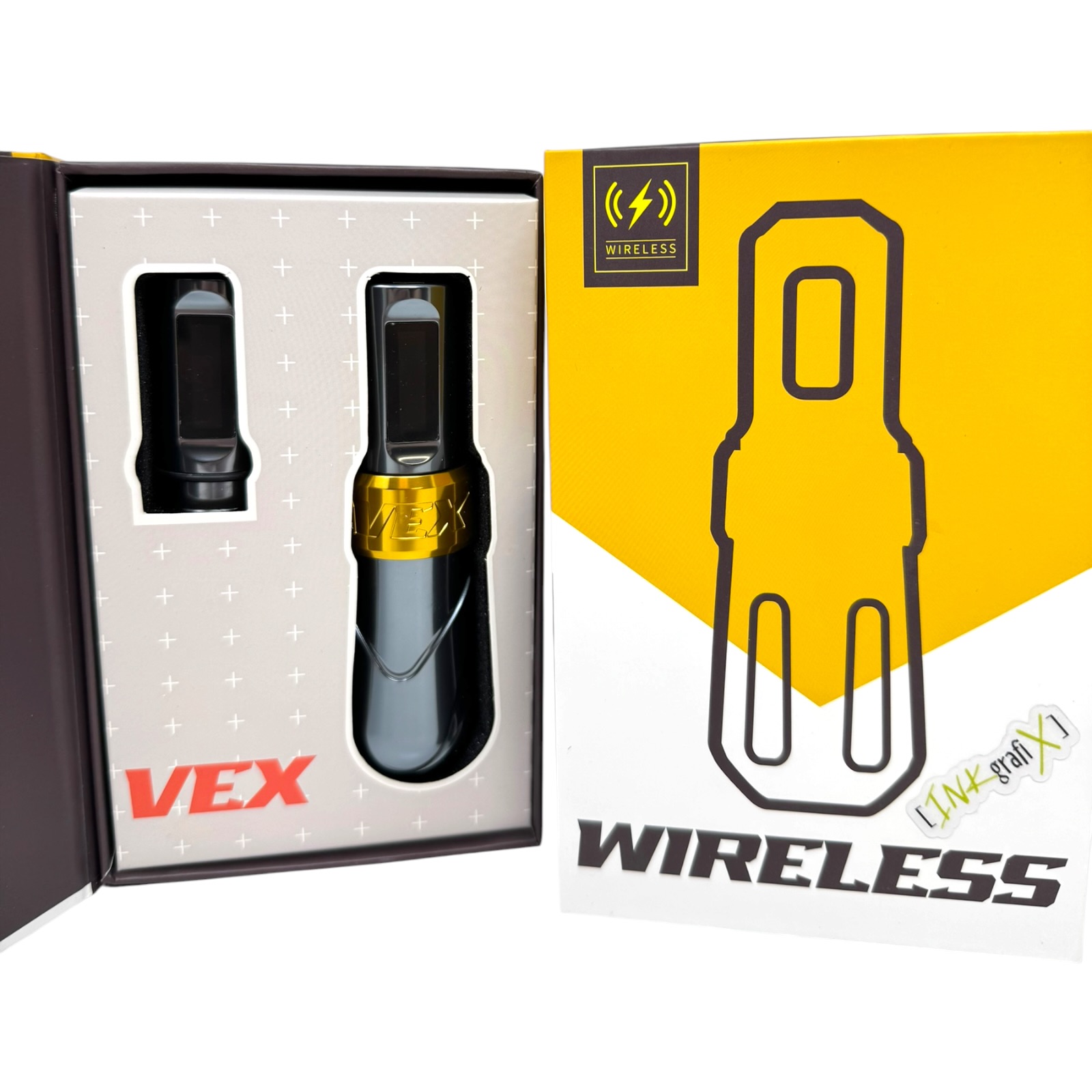 INKgrafiX® VEX Nightshade - Wireless Tattoo PROFI Pen Maschine - HD Brushless 2xAKKU - Premium