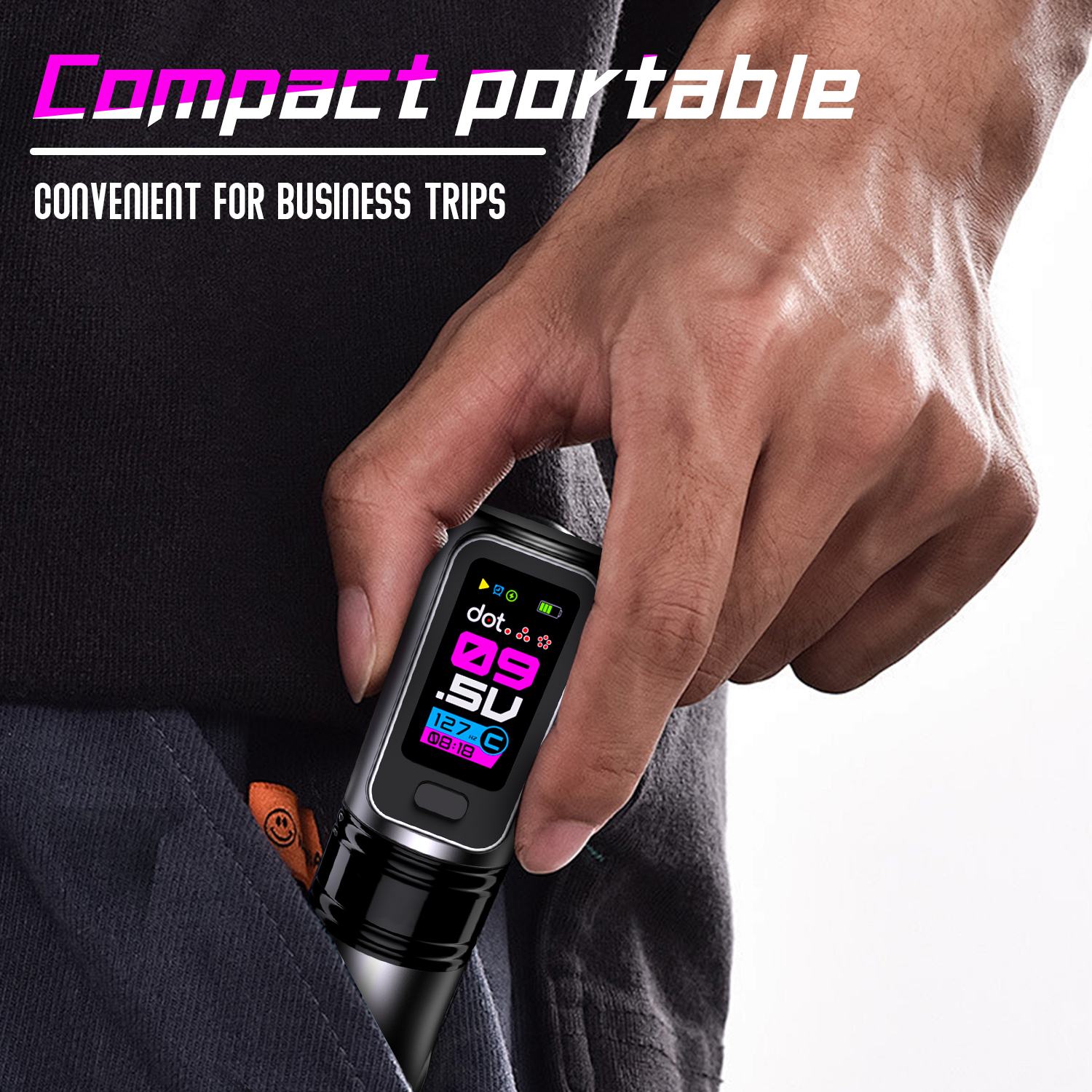 INKgrafiX® HEX Nightrazit - Wireless Tattoo PROFI Pen Maschine - HD Farbdisplay Speicher - Preis/Leistung!