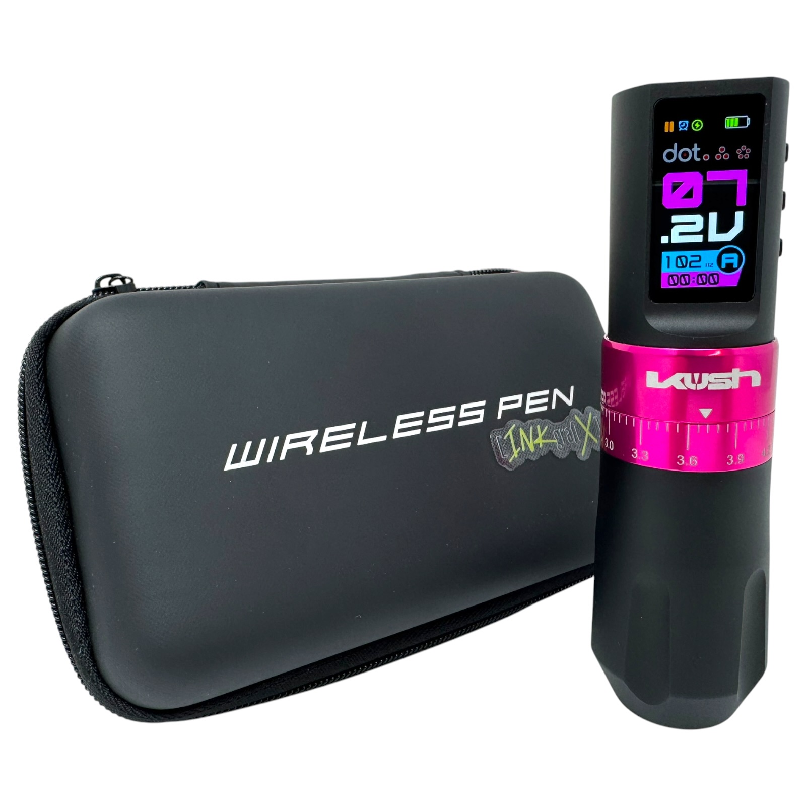 INKONE KUSH Pink - Wireless Tattoo PROFI Pen Maschine verstellbar New Generation