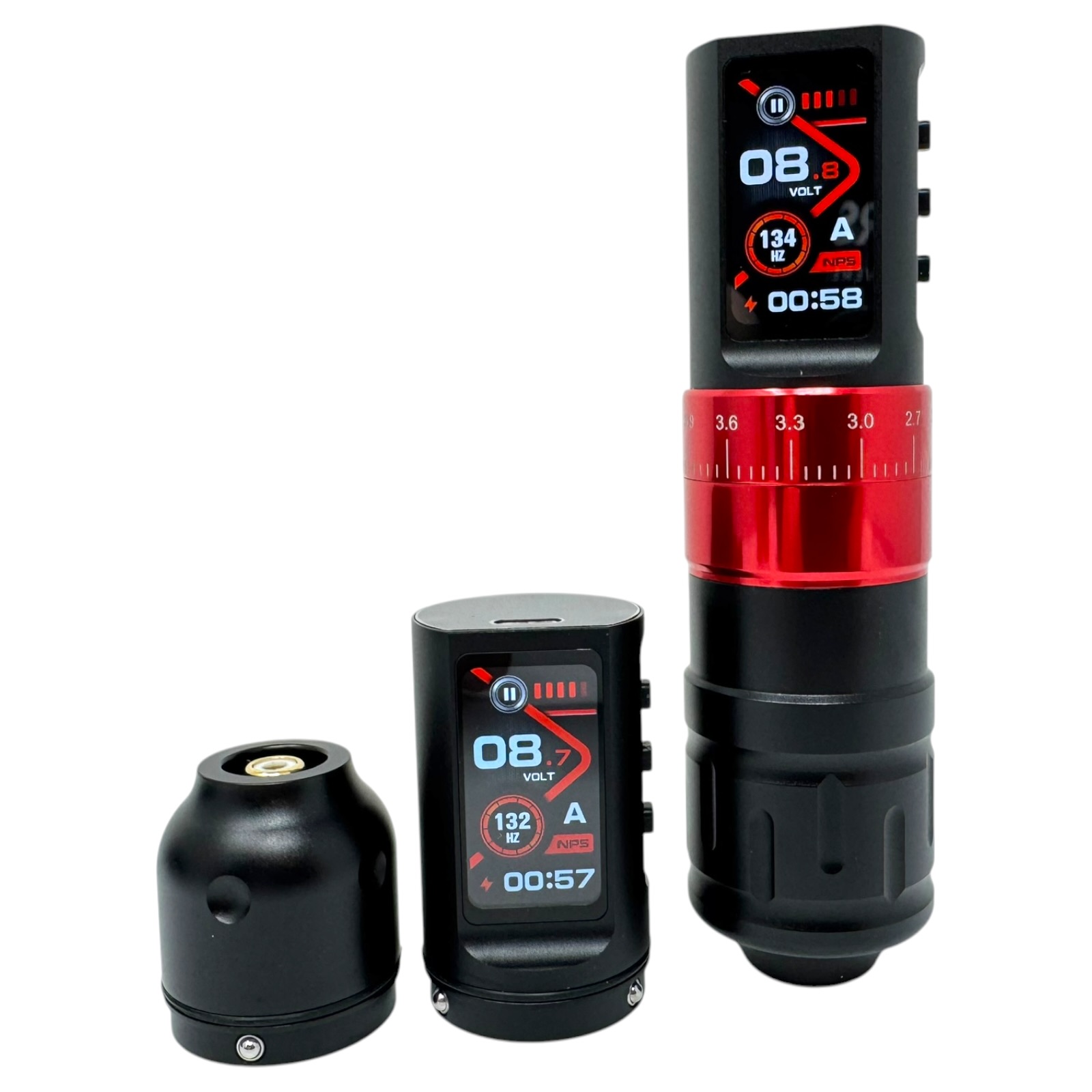INKONE U1 RED Lightning - Wireless Tattoo PROFI Pen Maschine verstellbar - 2 Akkus - New Generation  Kopie