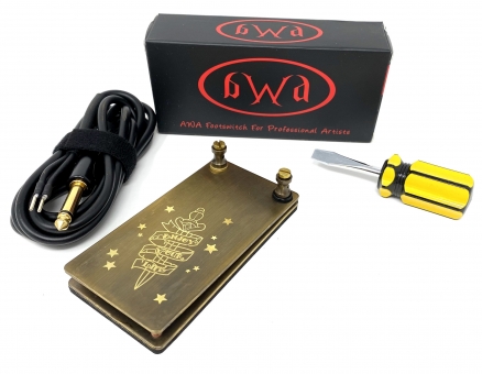 AVA Fußschalter "AWA" - Messing massiv, Kabel wechselbar, mit Werkzeug 