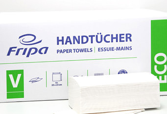 Fripa - Papierhandtücher Eco 2-lagig weiß 25 x 23 cm (150Stück) 