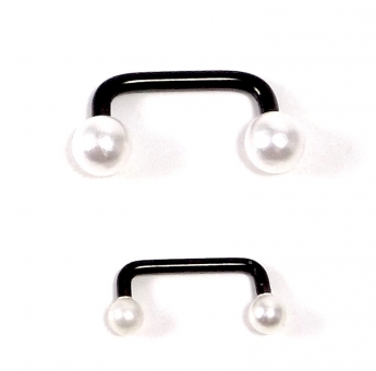 Surface Piercing Schwarz mit Perle - aus Chirurgenstahl 316l - Modell wählen, Schwarz 